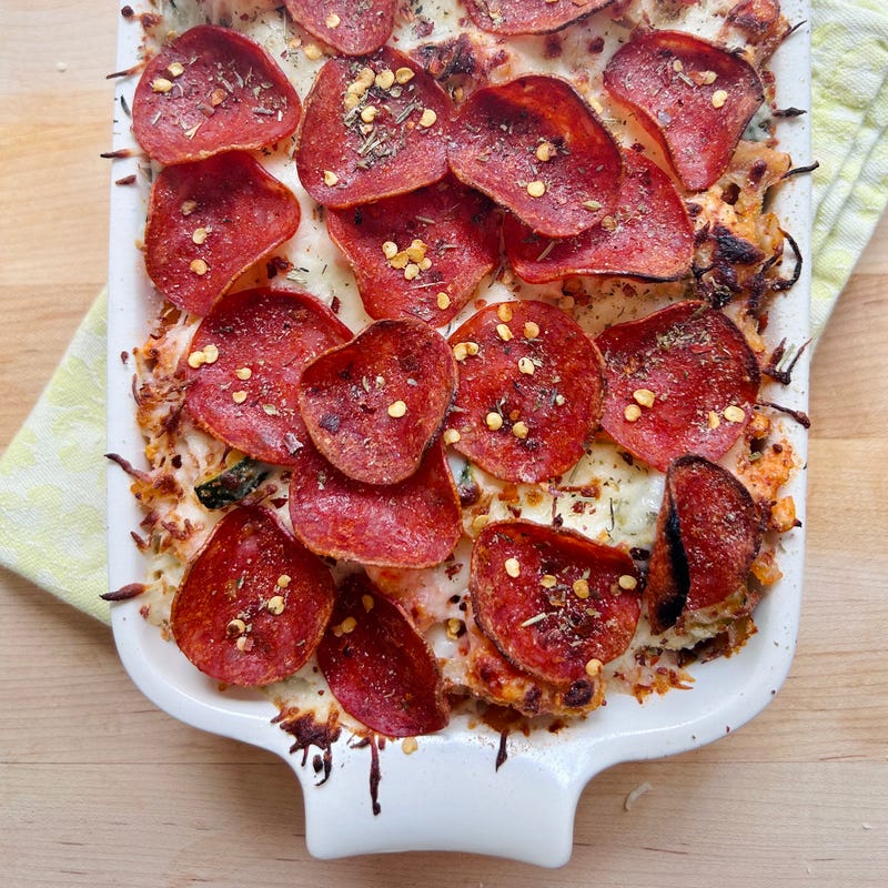 Pepperoni pizza bowl