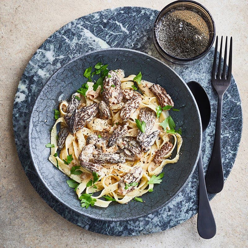 Tagliatelle mit Morchel-Rahmsauce