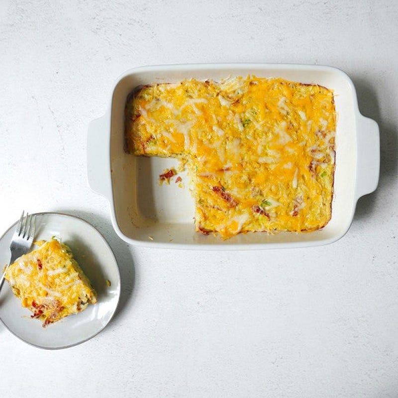 Photo de Casserole de patates hachées rissolées, d’œufs et de fromage par WW