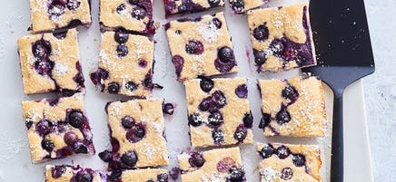Blueberry protein snack cake