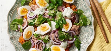 Potato, tuna, and egg salad