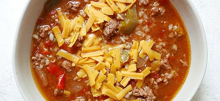Slow cooker stuffed pepper soup