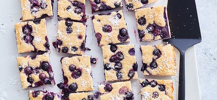 Blueberry protein snack cake
