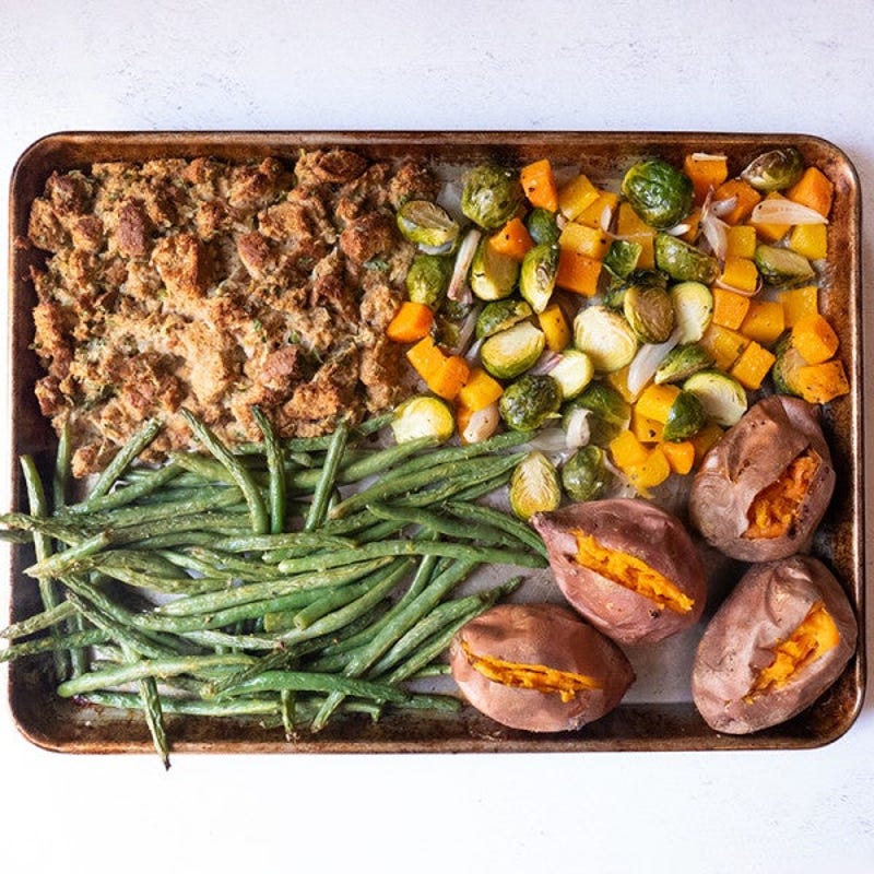Photo of All-in-one sheet pan of Thanksgiving sides by WW