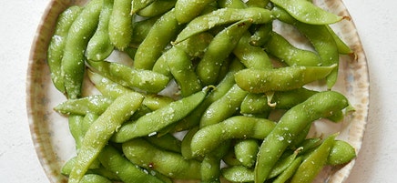Sesame-wasabi edamame