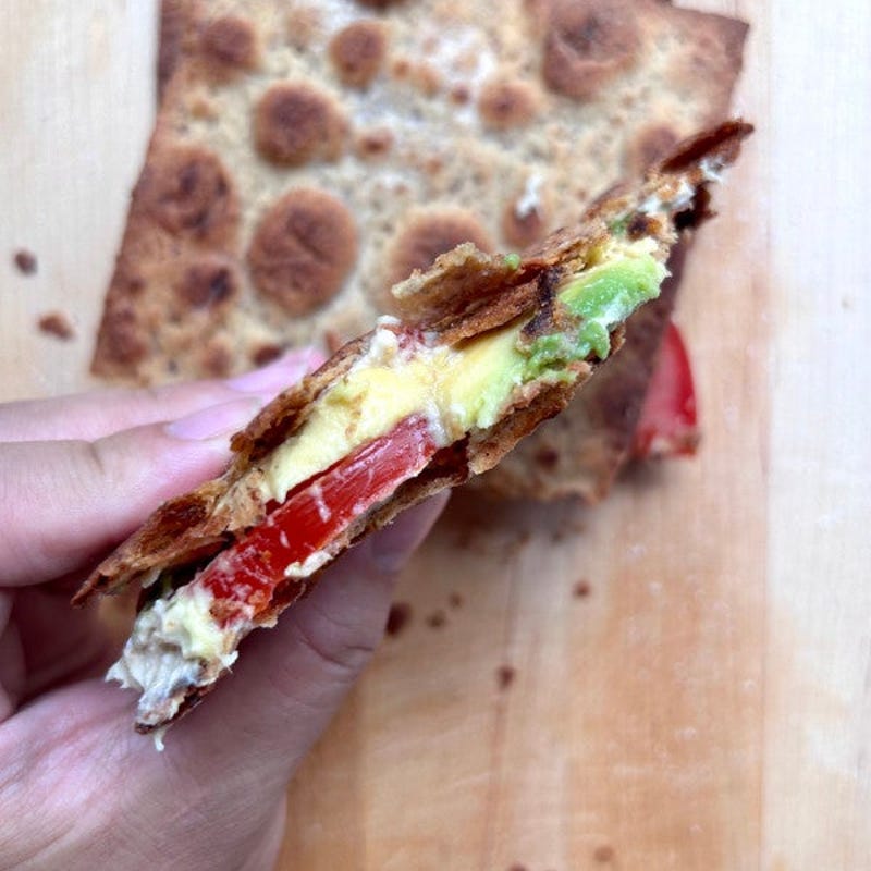 Photo of Tuna & avocado flatbread sandwich by WW