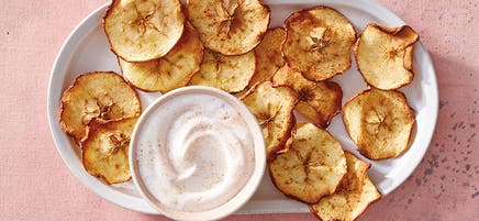 Airfryer äppelchips med kanelyoghurt