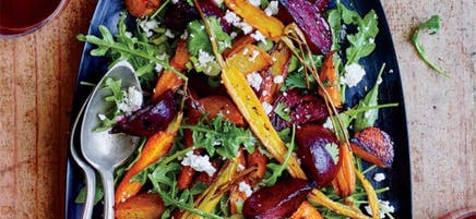 Salade de betteraves et de carottes rôties