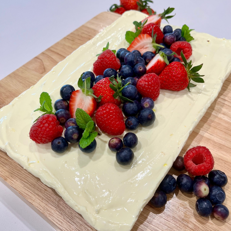 No Bake Lemon Cheesecake Slice