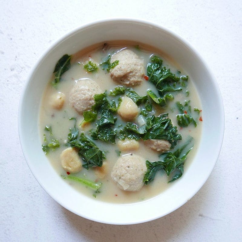 Photo of Creamy chicken meatball & gnocchi soup by WW