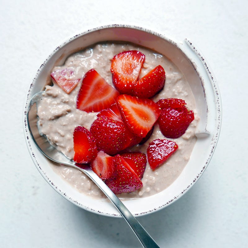 Photo of Strawberry protein overnight oats by WW