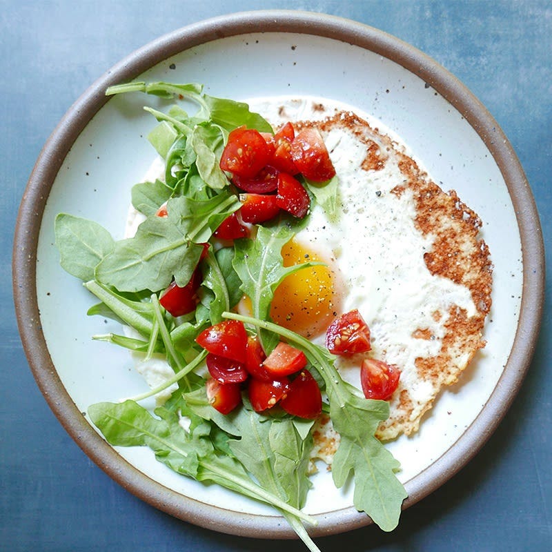 Crispy feta egg taco