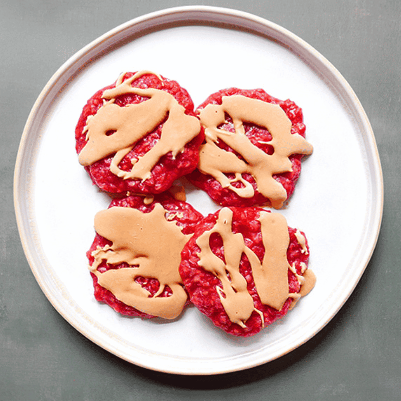Frozen peanut butter raspberry bites