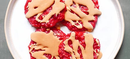Frozen peanut butter raspberry bites