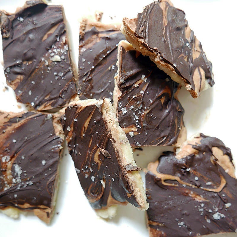 Peanut and chocolate banana bark