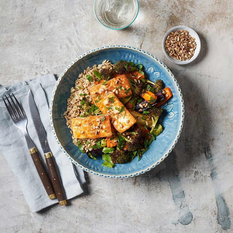 ViktVäktarna - Halloumi med sesamrostade grönsaker och havreris