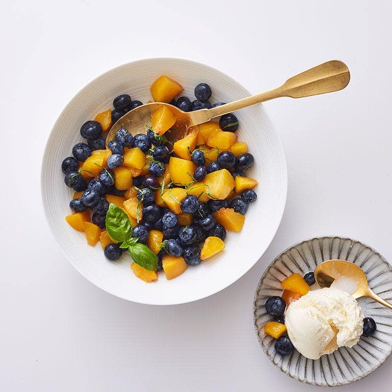 Fresh blueberry-peach salsa