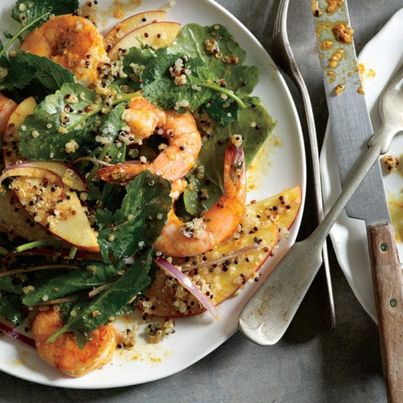 Photo de Salade de jeune chou frisé, crevettes et quinoa par WW
