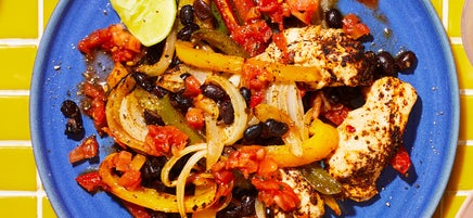 Sheet-Pan Fajita Chicken and Black Beans