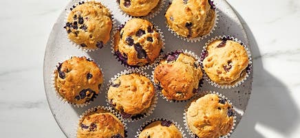Blauwe bessenmuffins zonder toegevoegde suikers
