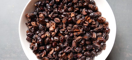 Crispy roasted black beans