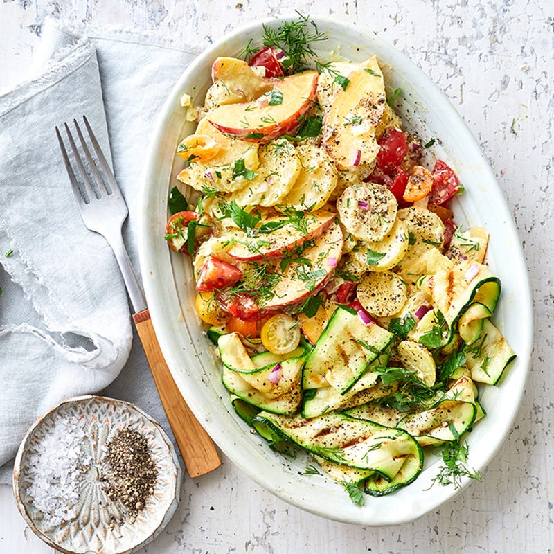 Kartoffelsalat mit gegrillter Zucchini