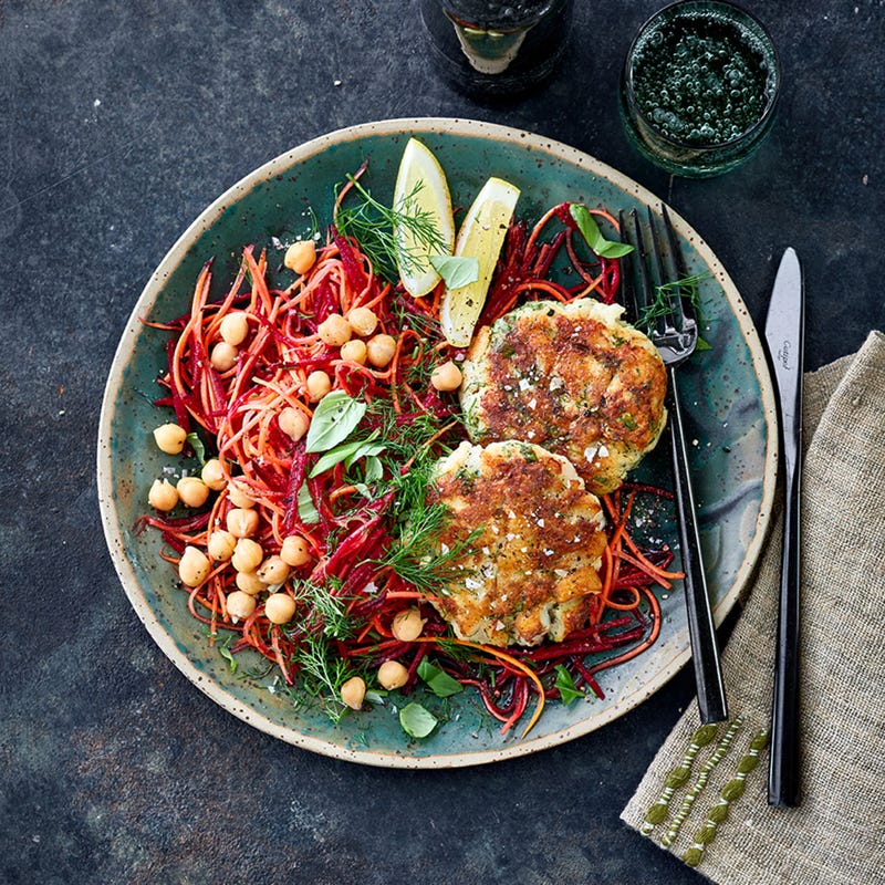 Seelachs-Basilikum-Taler