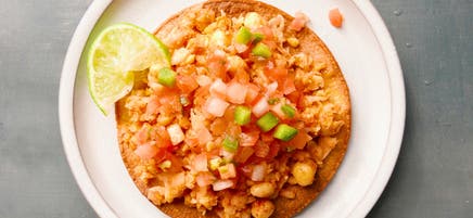 Smashed chickpea tostadas