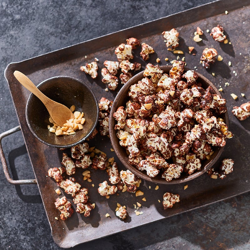 Schoko-Erdnuss-Popcorn