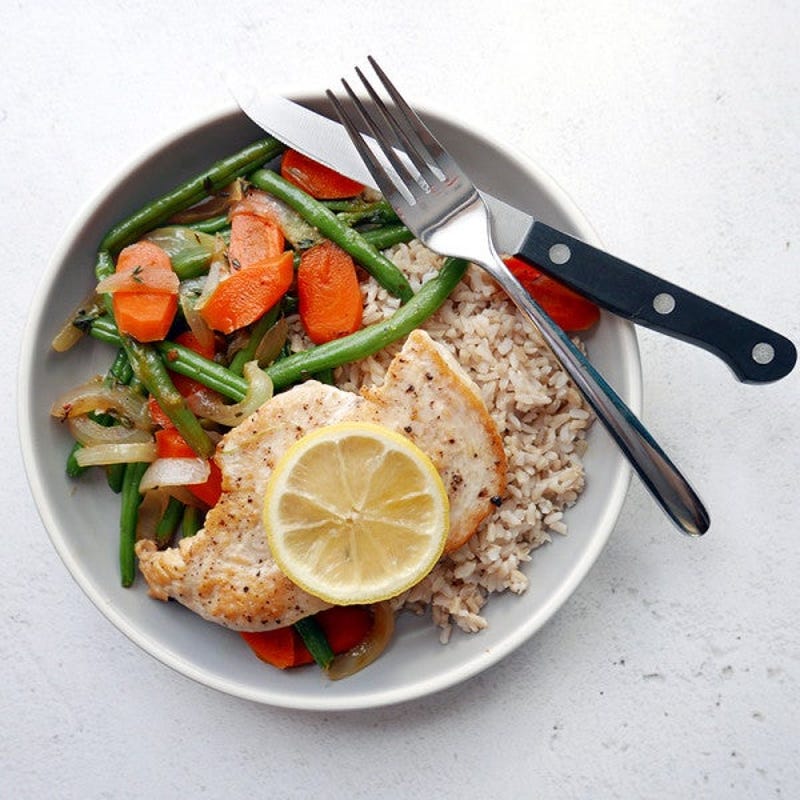 Photo of Chicken-veggie skillet over rice by WW