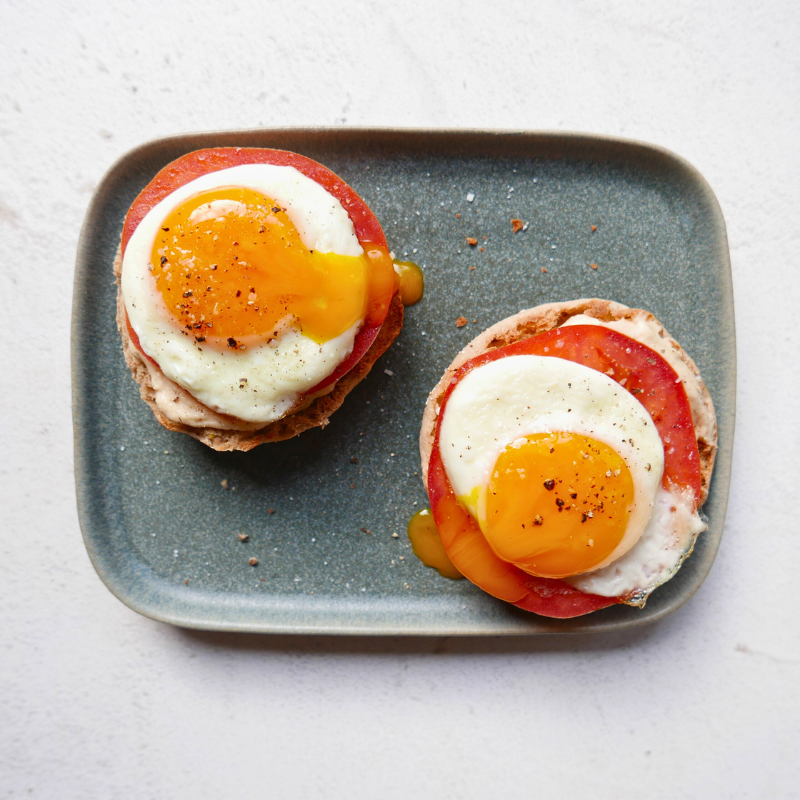 Photo of Open-faced fried egg & hummus sandwich by WW