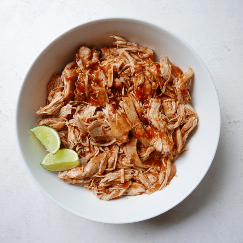 Photo of Three-ingredient slow cooker shredded chicken by WW