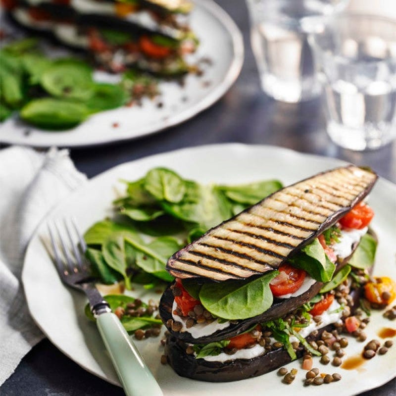 Photo of Eggplant, ricotta & lentil stacks by WW