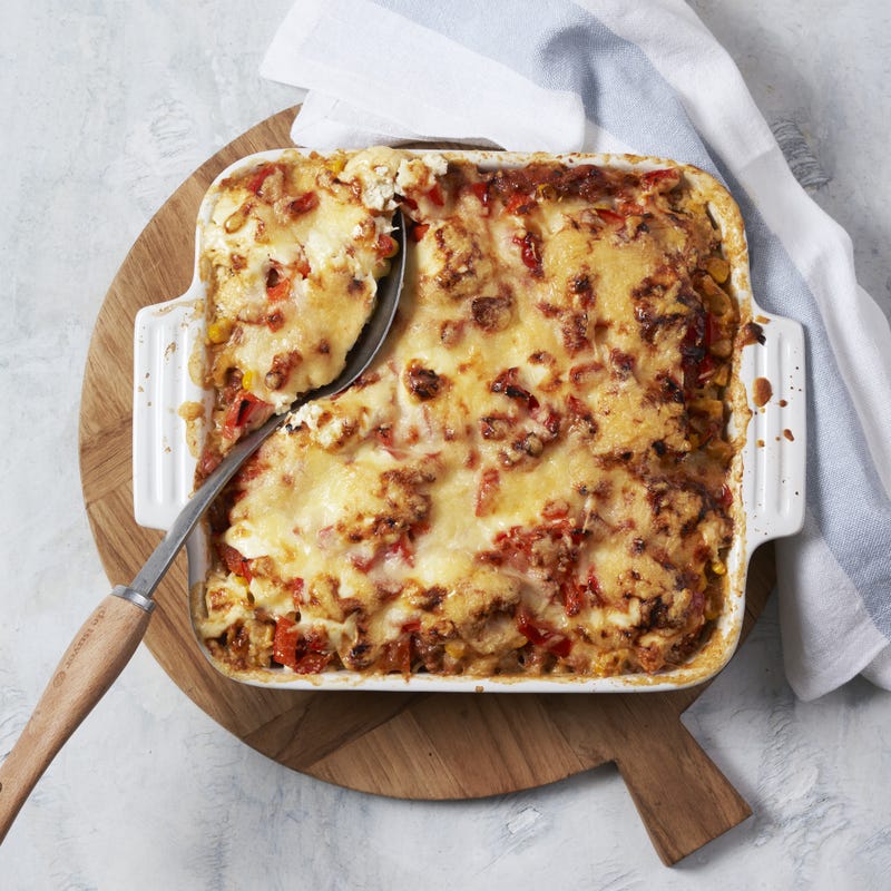 Gratin de pâtes au soja façon Texmex