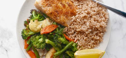 Hot buffet bar fish dinner