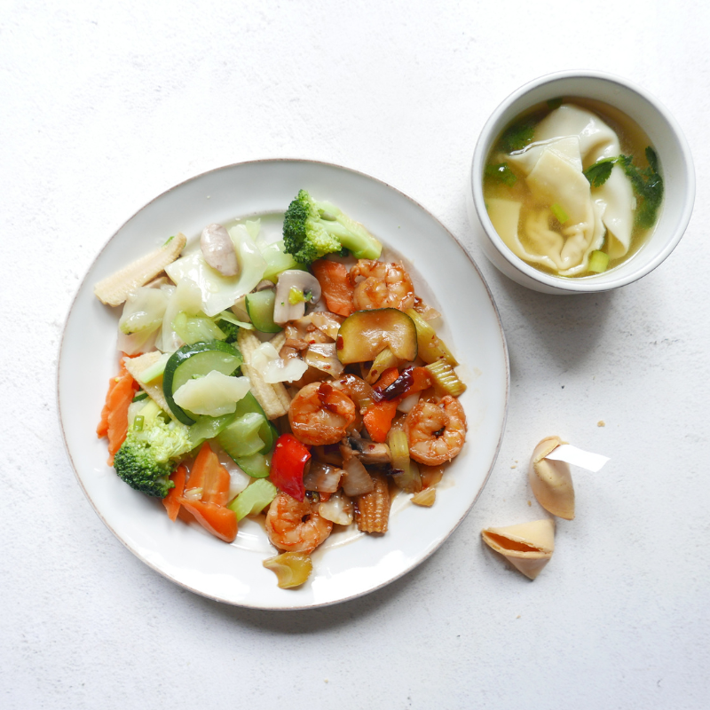 Photo of Chinese garlic shrimp takeout meal by WW