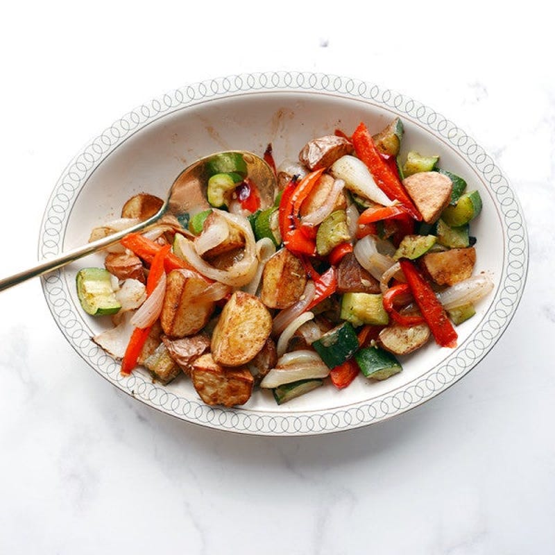 Photo of Easy roasted potatoes & vegetables by WW