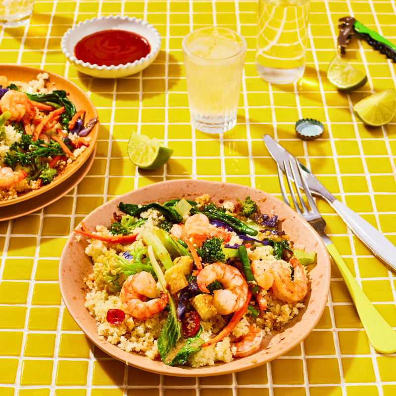 Photo of Veggie and Shrimp Stir-Fry with Cauliflower Rice by WW