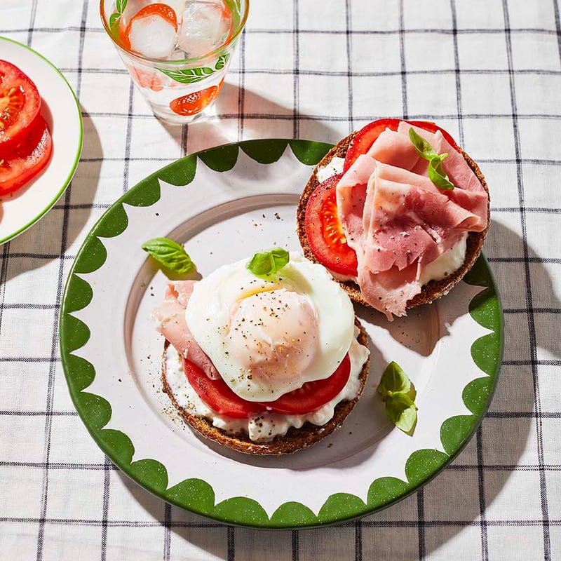 Photo of Open-faced ham, egg & cottage cheese sandwich by WW