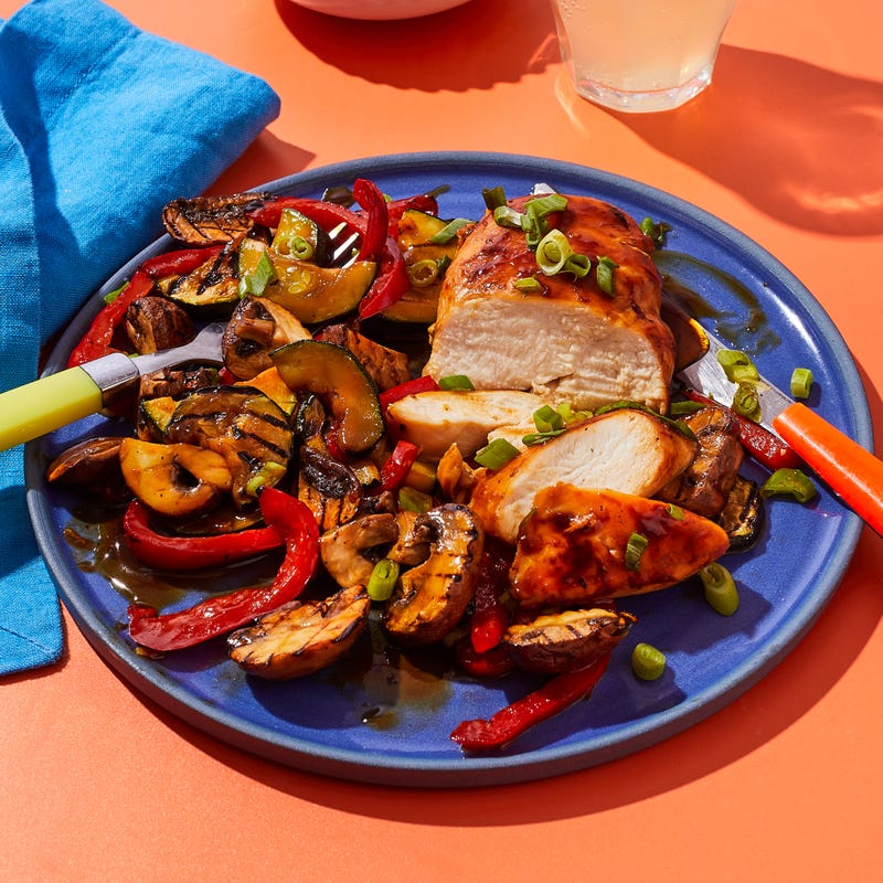 Teriyaki-Hähnchen mit Grillgemüse