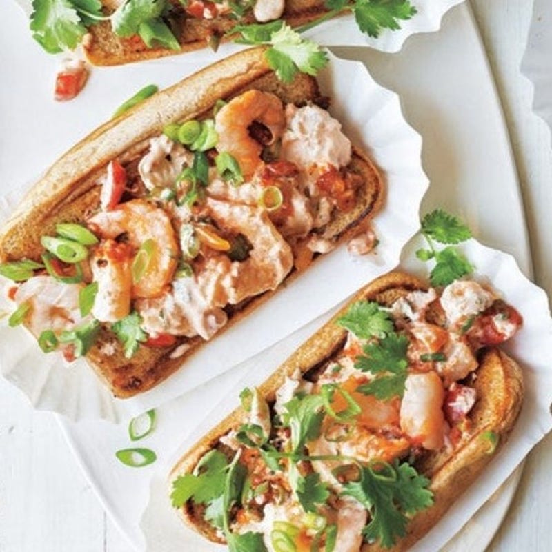 Petits pains farcis aux crevettes tex-mex