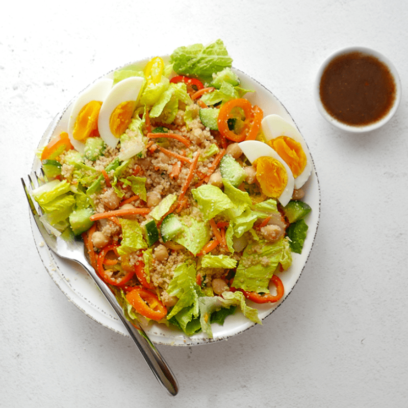 Chickpea and quinoa salad bowl