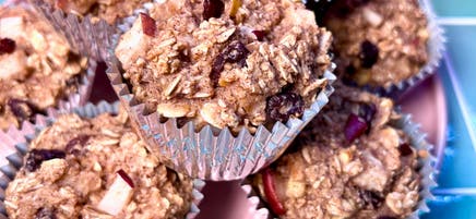 Havermoutmuffins met rozijnen zonder toegevoegde suiker