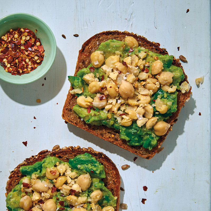 Chickpea and avocado toast