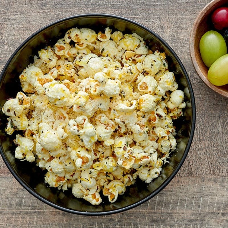 Pop corn au citron, thym et pecorino