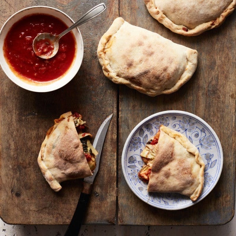 Calzones aux épinards et artichauts