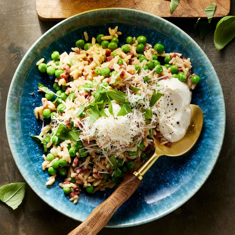 Erbsen-Risi-Bisi mit Basilikum