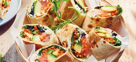Salmon sushi burrito