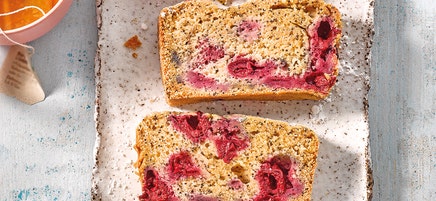 Vegan poppy seed and cherry cake