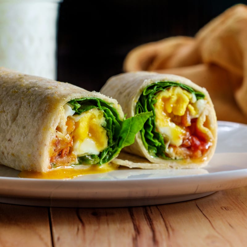 Bacon and egg breakfast wrap